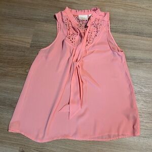 Maeve Blush Sleeveless Blouse with Tie Accent